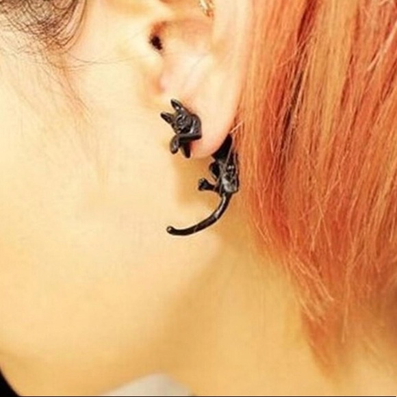 Panther Cat Earrings - Picture 4 of 8